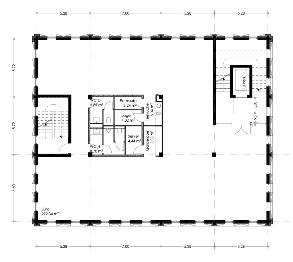 Grundriss-Beispiel für den Gewerbekomplex Landshut West