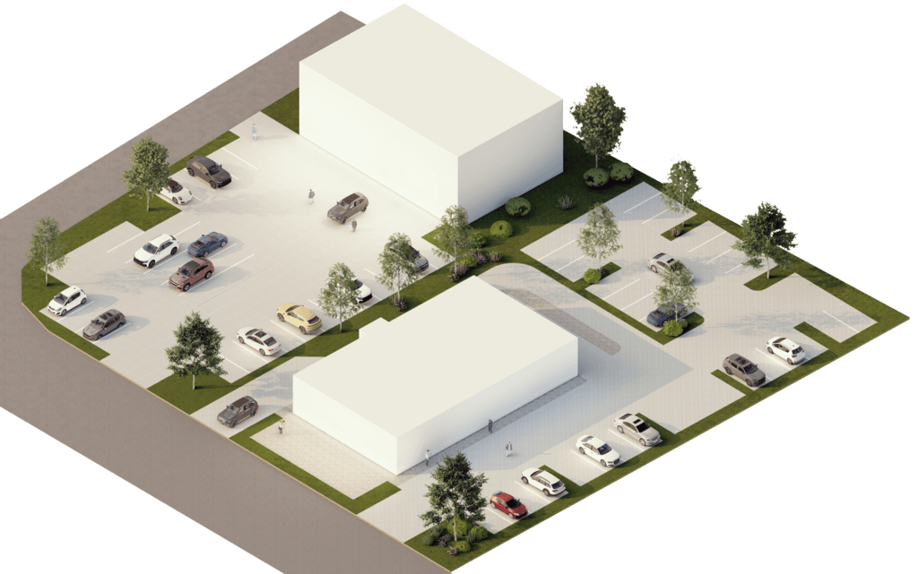 Lageplan des Gewerbekomplexes Benzstraße in Landshut Nord