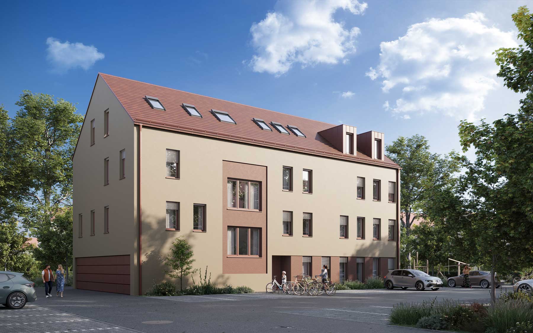Wohnen Plattling – Stadthaus Rotkontur – Ansicht 3