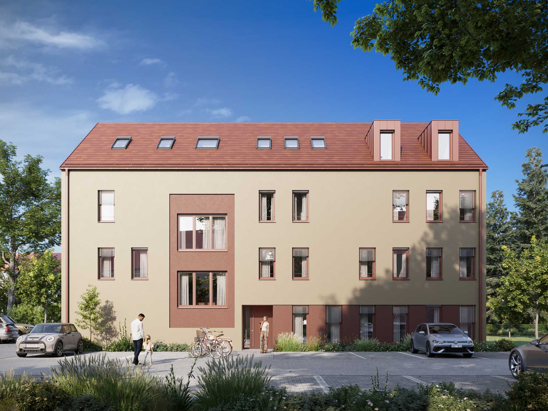 Stadthaus Rotkontur in Plattling, Außenansicht