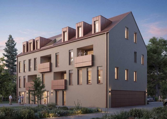 Oberhauser_Plattling_Neubau_Rendering_aussen_Daemmerung